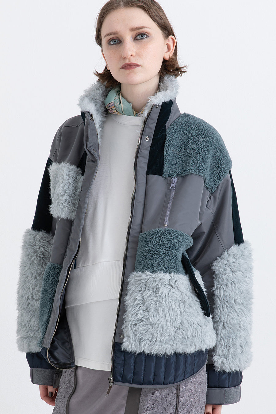 PATCHWORK LIKE BOA BLOUSON — aulaaila