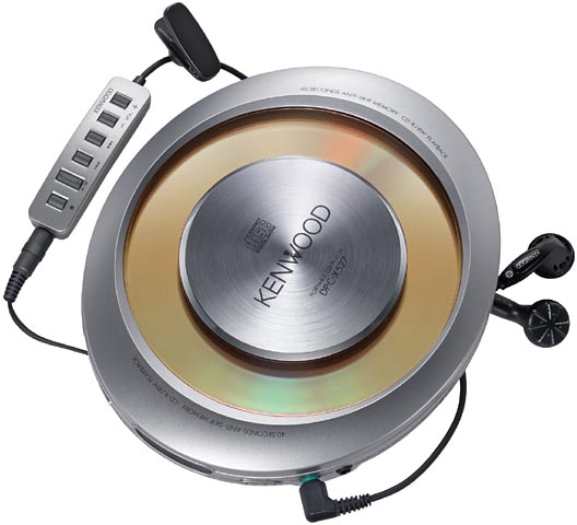 ケンウッド、ディスクが見えるポータブルCDプレーヤー