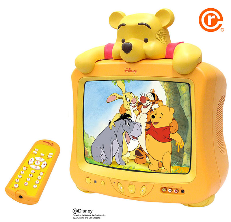 ラナ、プーさんがしがみついた14型CRTテレビ