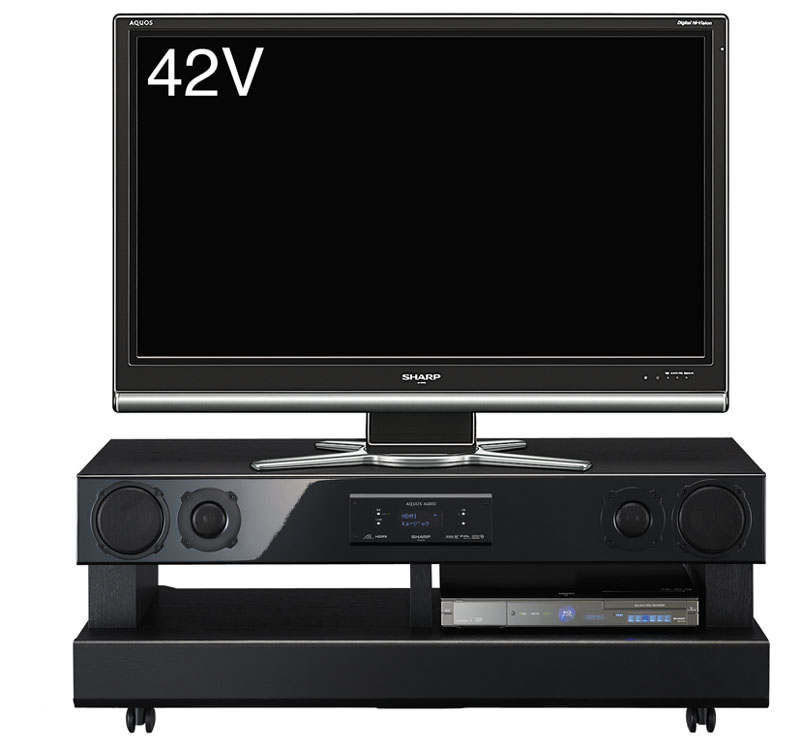 シャープ、42/37型AQUOSにマッチするシアターラック