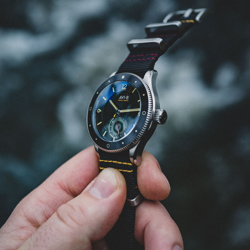 Raven Black | Flyboy Airmaster Sector Meca-quartz – AVI-8 Timepieces