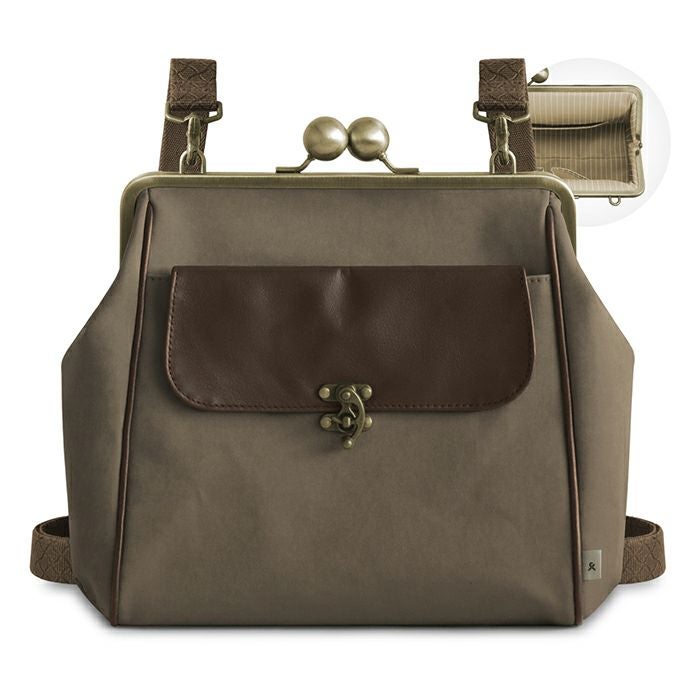 在庫商品】がま口フラップ2WAYリュック（大玉ひねり）【Sueddy