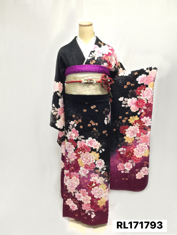 振袖】黒/ﾋﾟﾝｸ・桜 | 二十歳振袖館Az