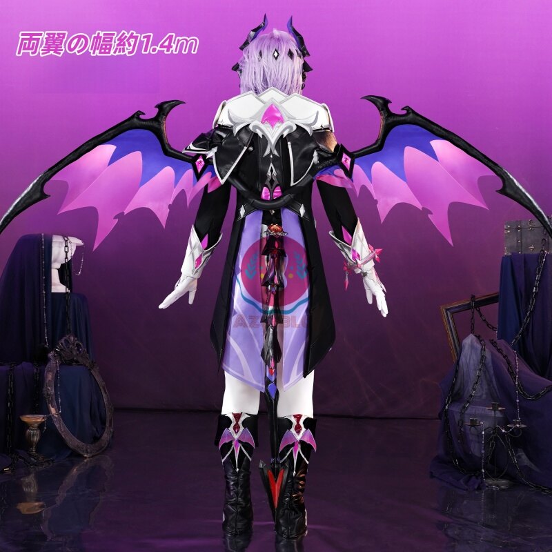 Azuiblc 原神 ドゥリン コスプレ衣装 龍角付き 靴カバー付き 金属