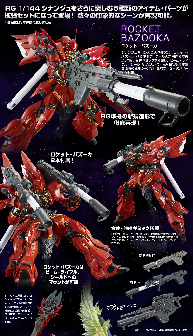RG 1/144 シナンジュ用 拡張セット｜プレミアムバンダイ｜バンダイ