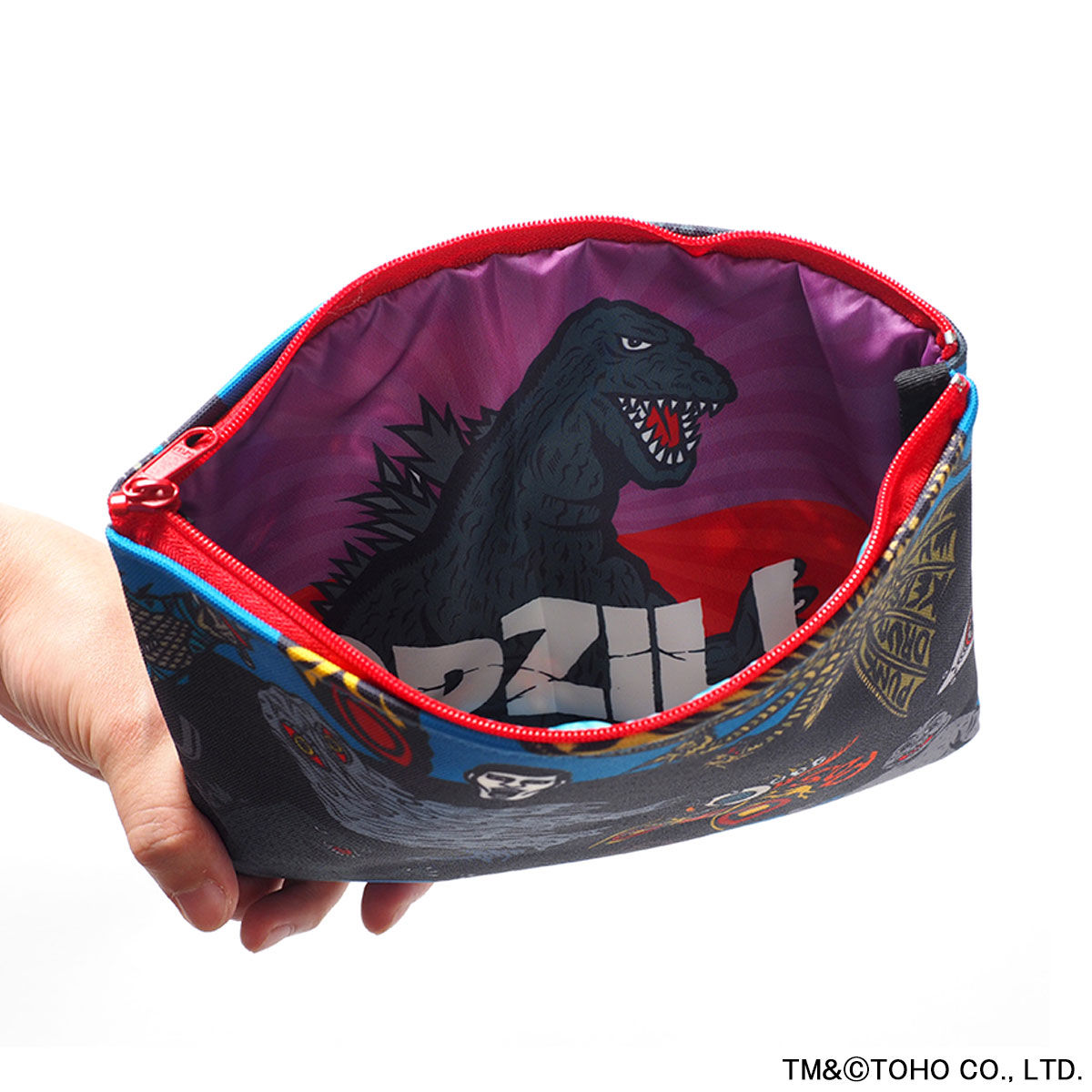 PUNK DRUNKERSxGODZILLA ゴジラ総柄ポーチ | ゴジラシリーズ