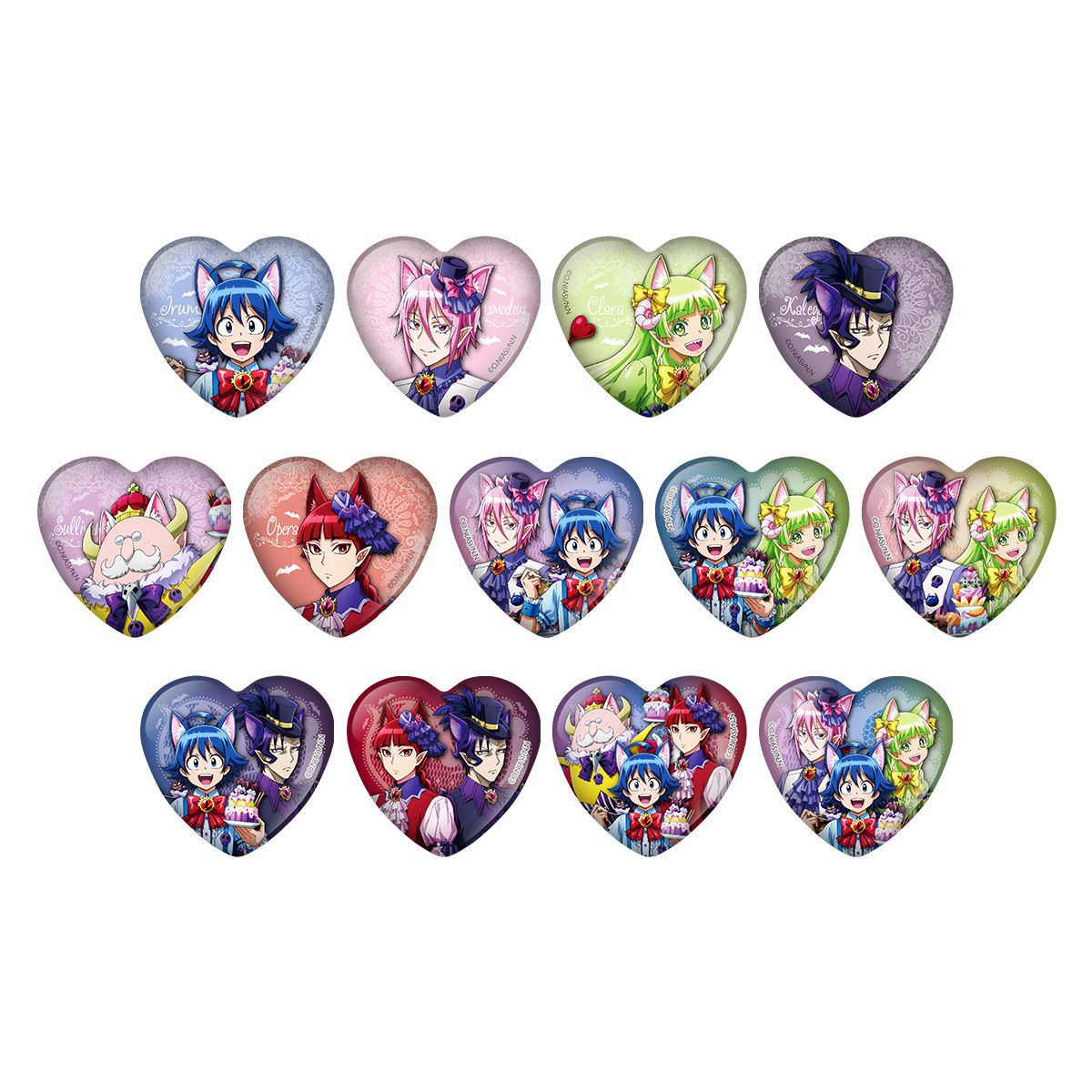 魔入間 バラム 入間 c100 ハート缶バッジ x12 バラ売り可 魔入間