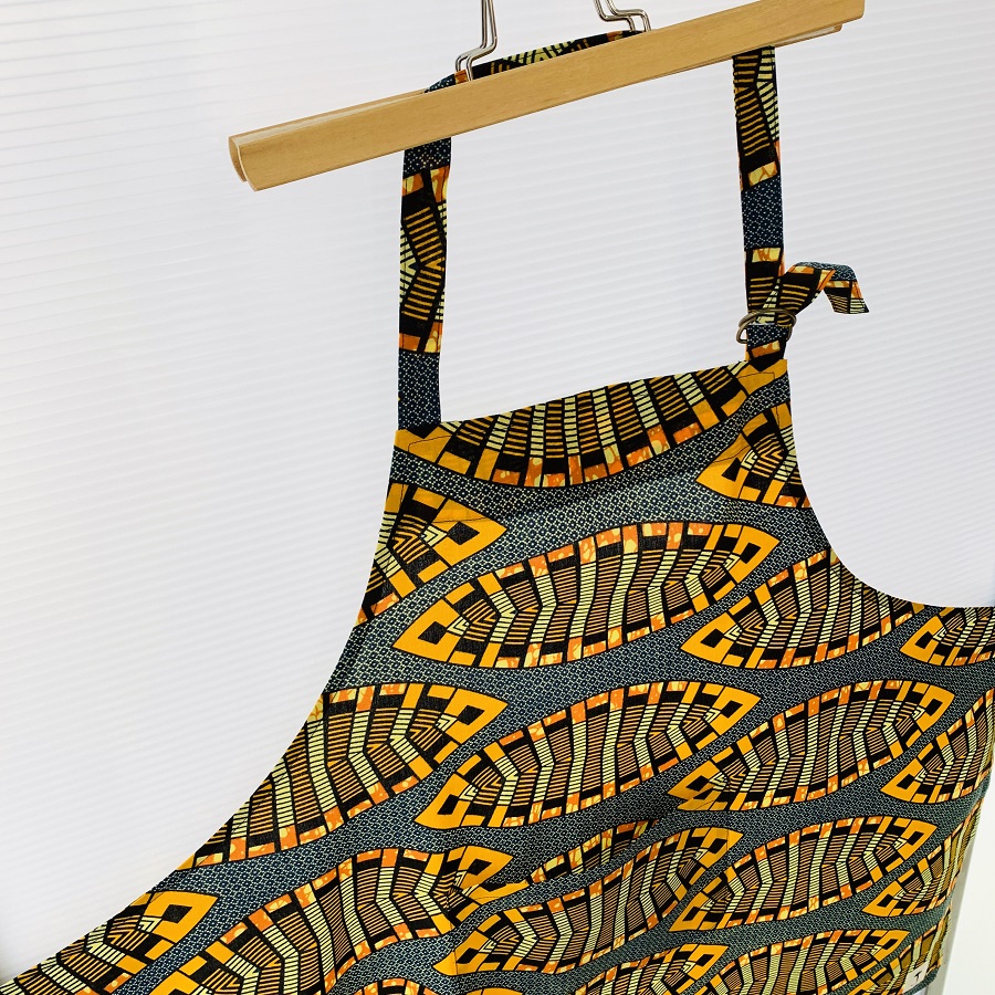 サンプル画像】アフリカ布のエプロン別布で注文可能 – アフリカ布と