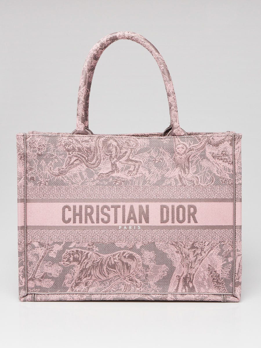 Christian Dior Pink/Grey Toile de Jouy Small Dioriviera Book Tote