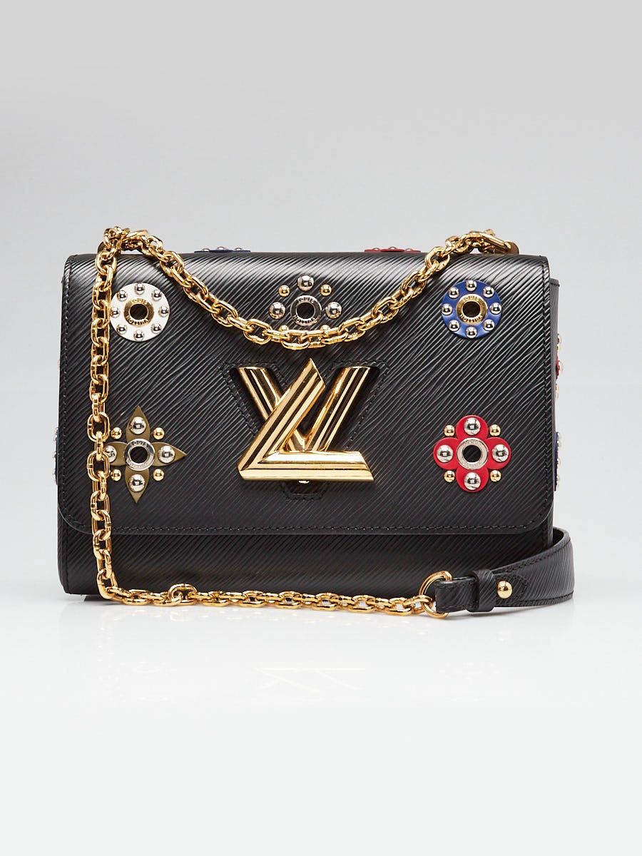 Louis Vuitton Black Epi Mechanical Flowers Twist Shoulder Bag MM