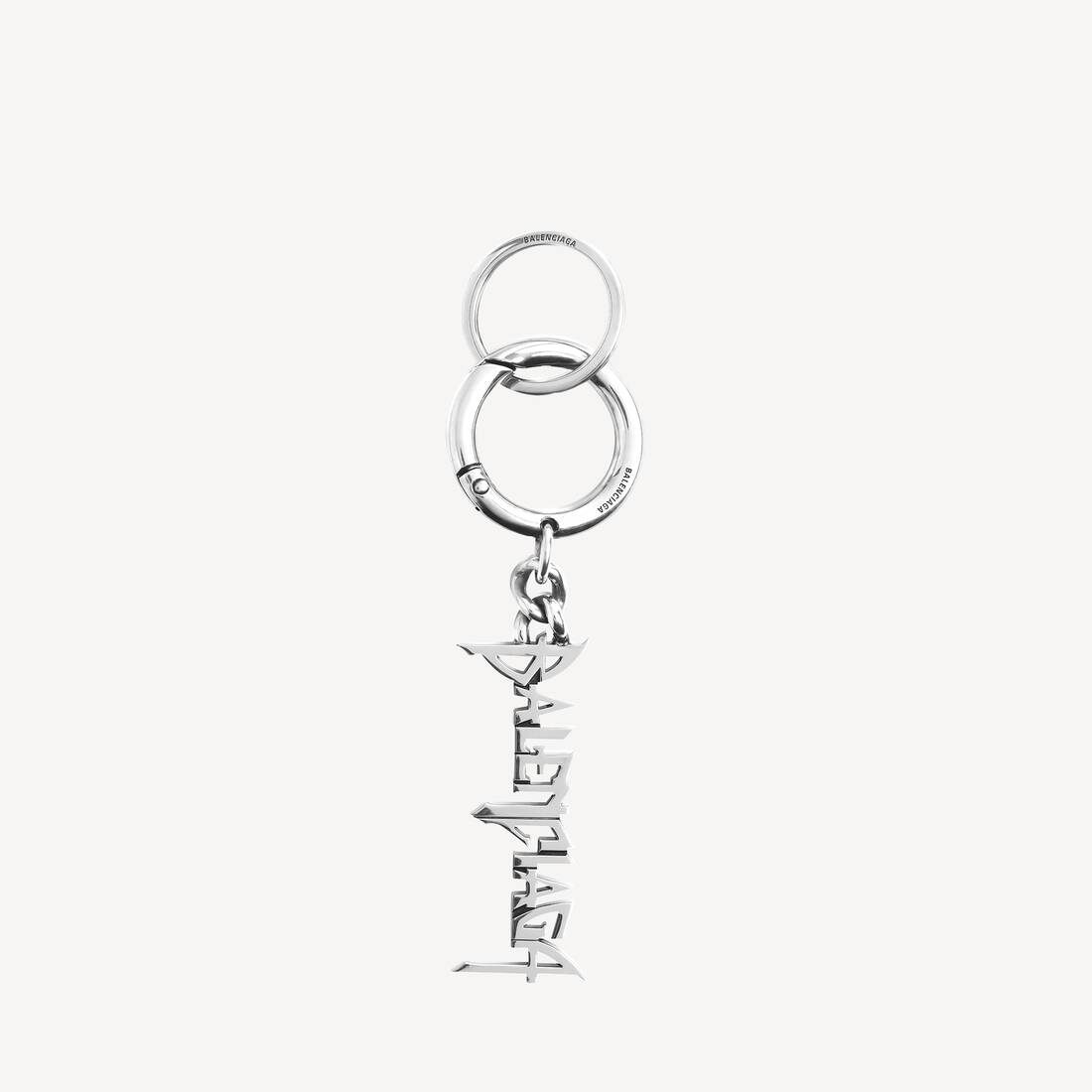 Typo Metal Keychain in Silver | Balenciaga US