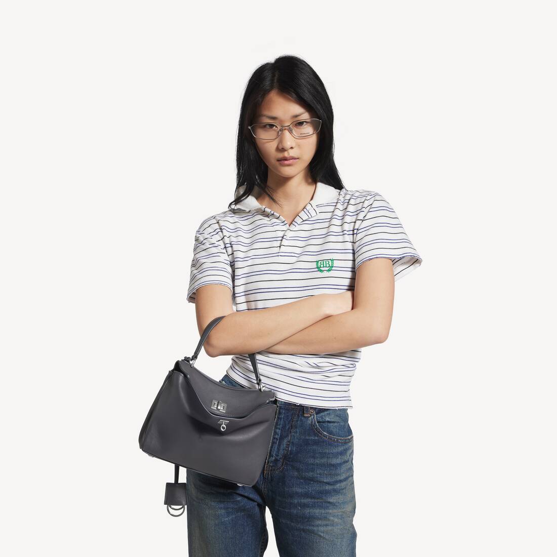 グレー＆シルバー の ウィメンズ Rodeo ハンドバッグ ミニ