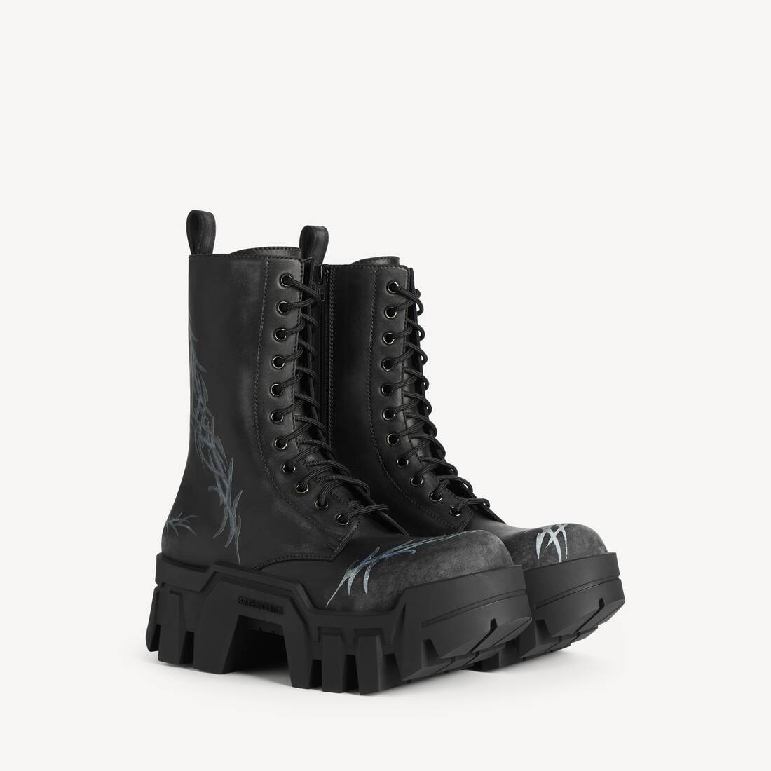 Men's Bulldozer Lace-up Bootie in Black | Balenciaga US