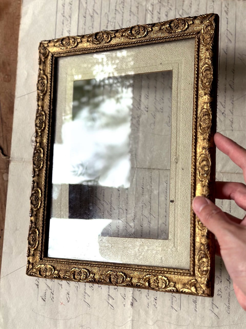 ゴールドカラー ピクチャーフレーム ガラス 額縁 金色 | Brocante de