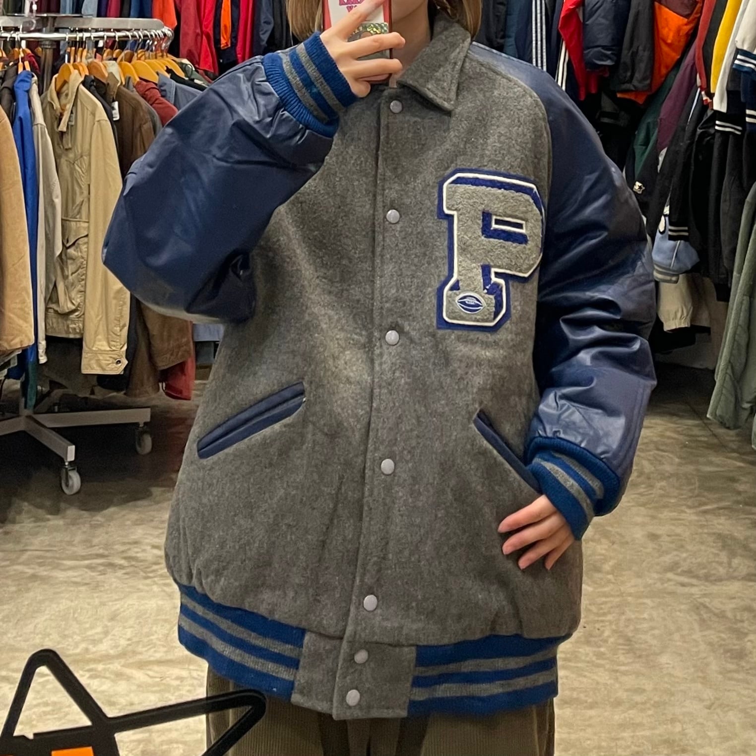 USEDスタジャン/袖レザー | 古着屋KAKAVAKA