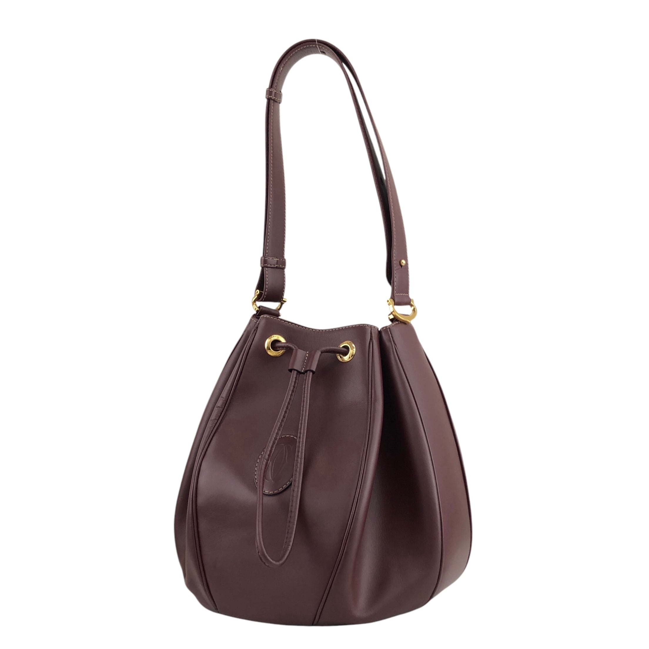 Cartier カルティエ マストライン ショルダーバッグ ボルドー ロゴ