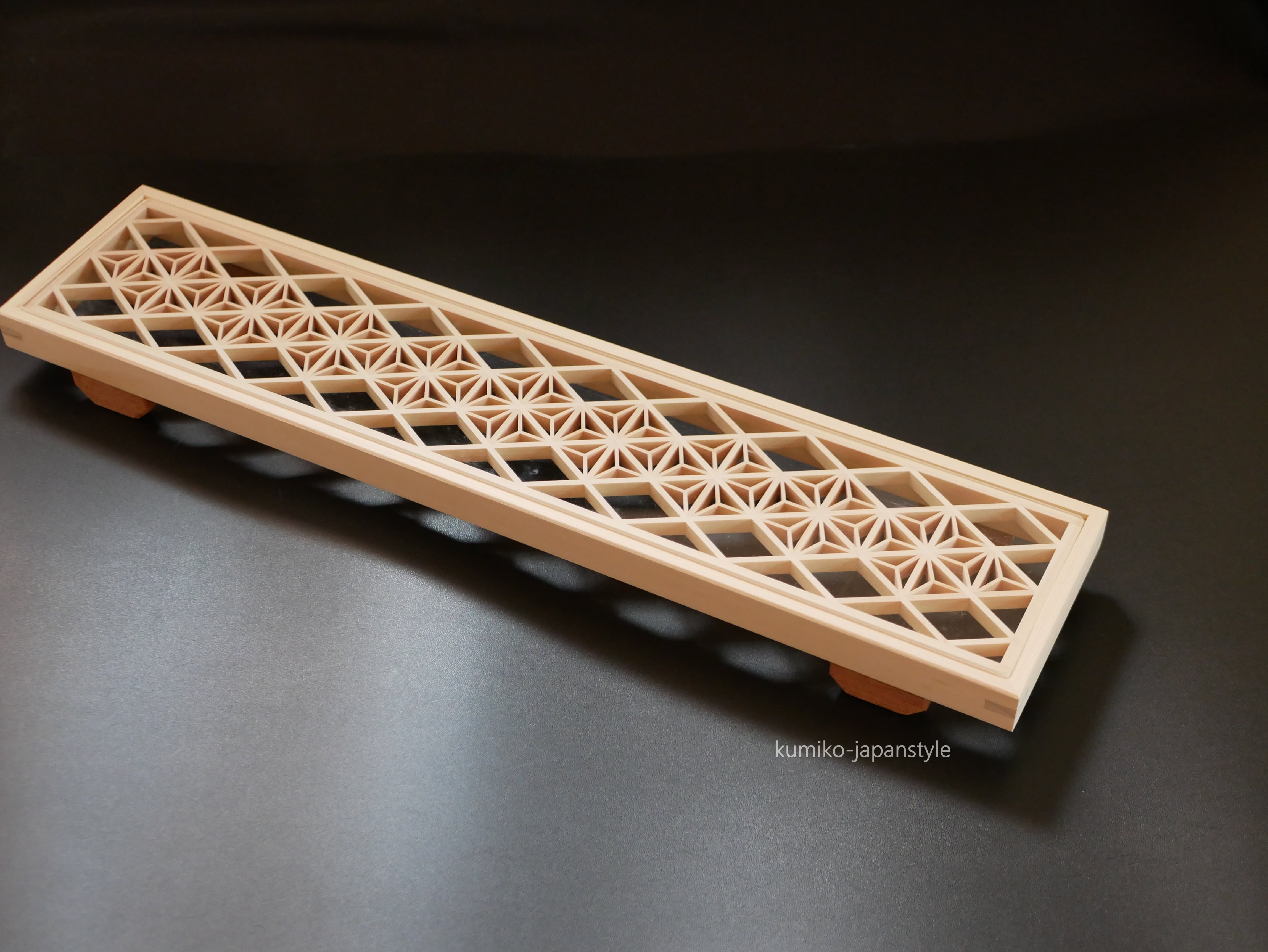 34 ❣️特価❣️麻の葉組子2枚一組 木製額縁 166 ❣️特価❣️麻の葉組