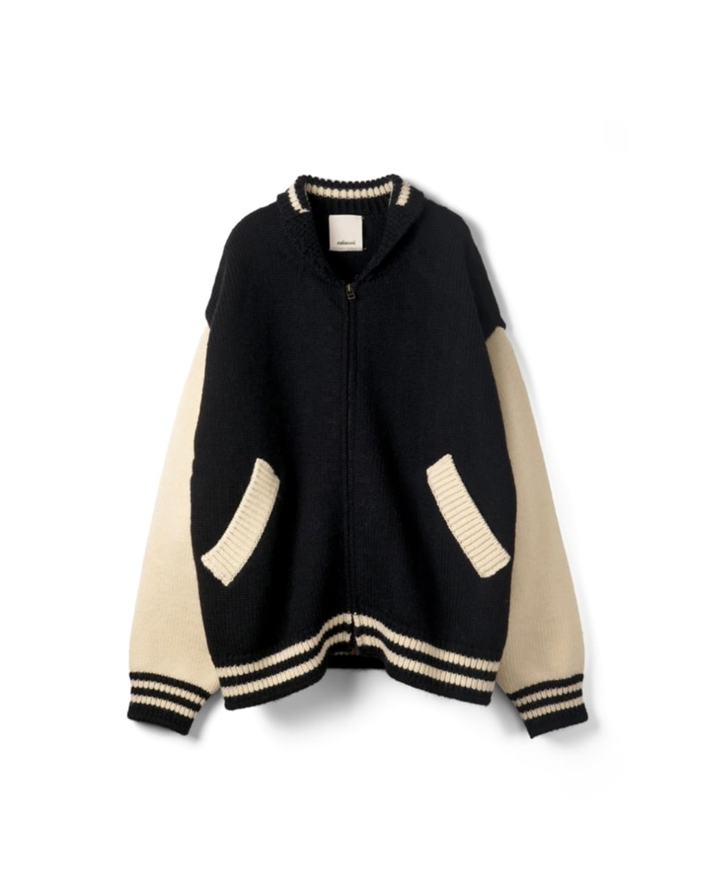 refomed STADIUM KAUCHIN KNIT (BLACK×OFF) REKN-002 | IAAAM ONLINE STORE