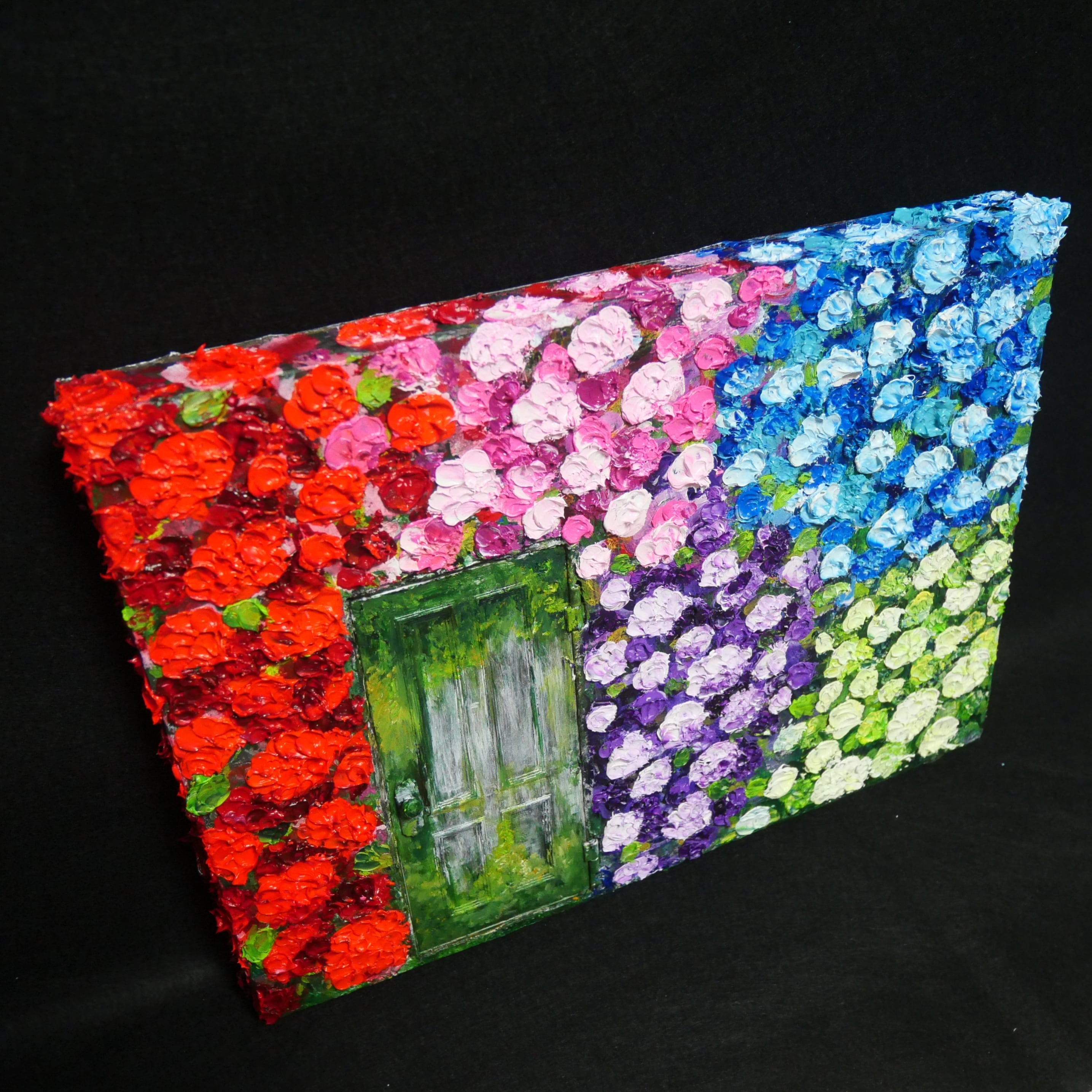 油絵 油彩 油彩画 絵画 絵【扉の先の紫陽花の階段】 | HIROSHI1990