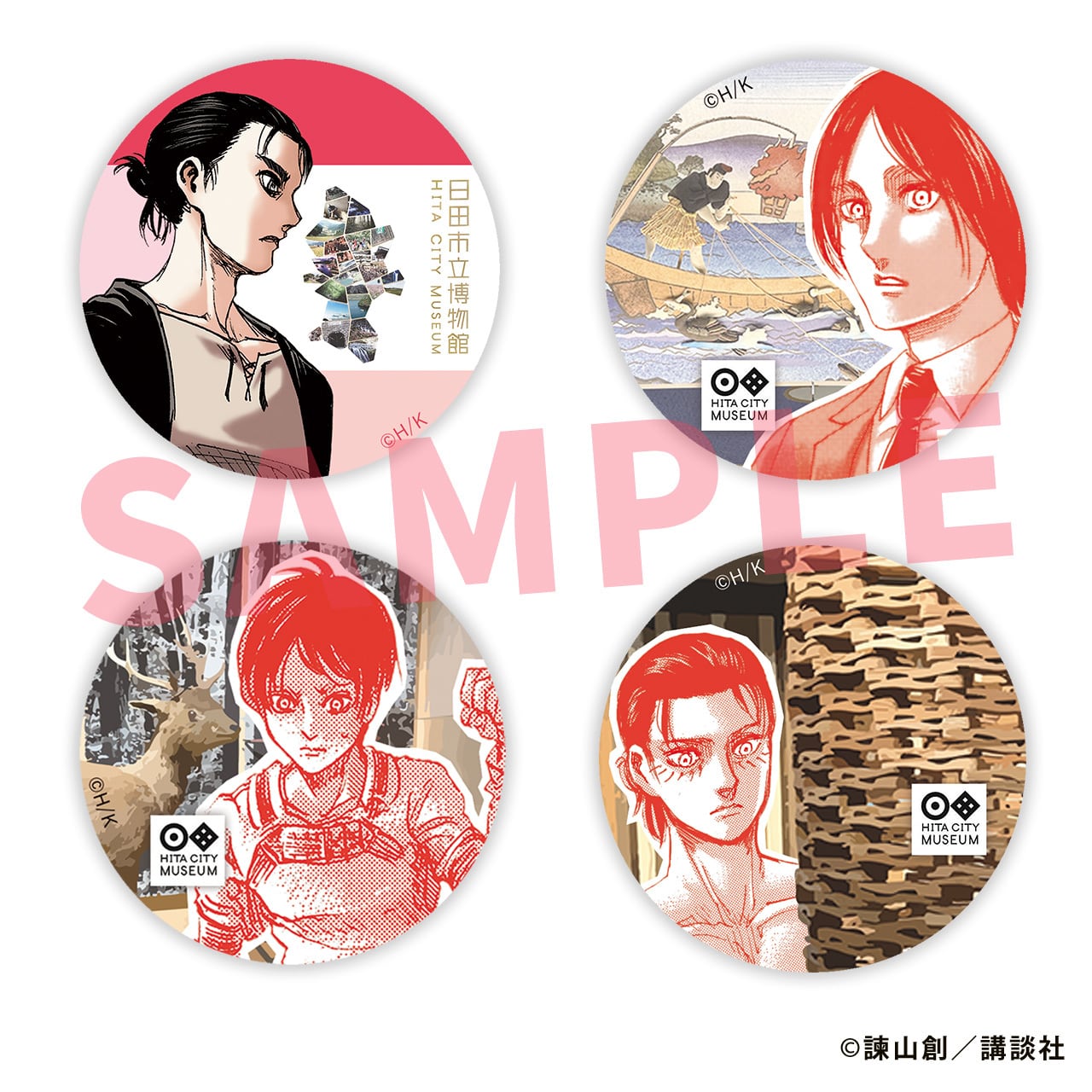 進撃の巨人 リヴァイ エレン 缶バッジ 痛バ attack on titan 進撃の