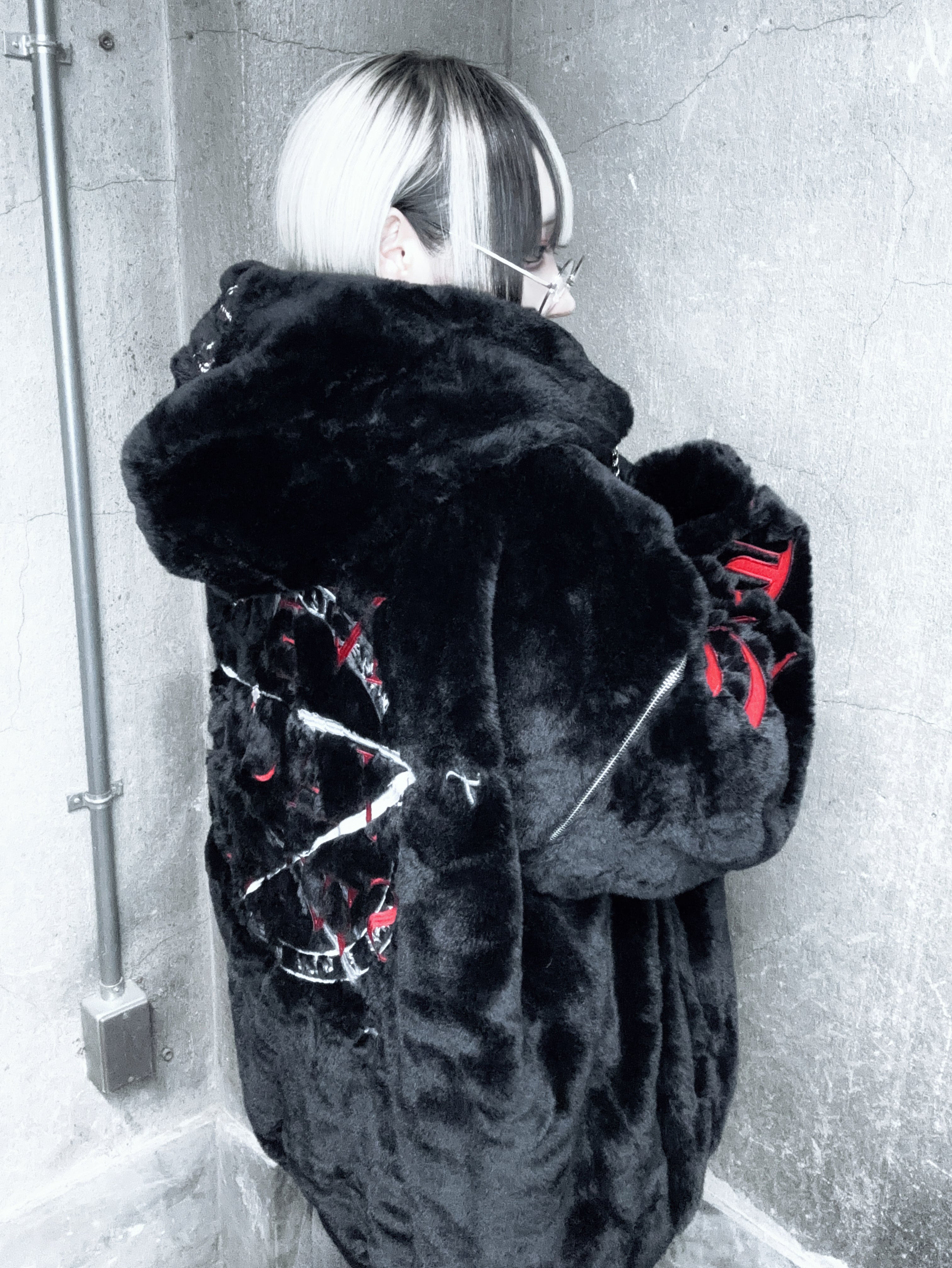 PSYNYXX×THICC 魔法陣ファーブルゾン ストリート 地雷系 | 韓国系ユニ