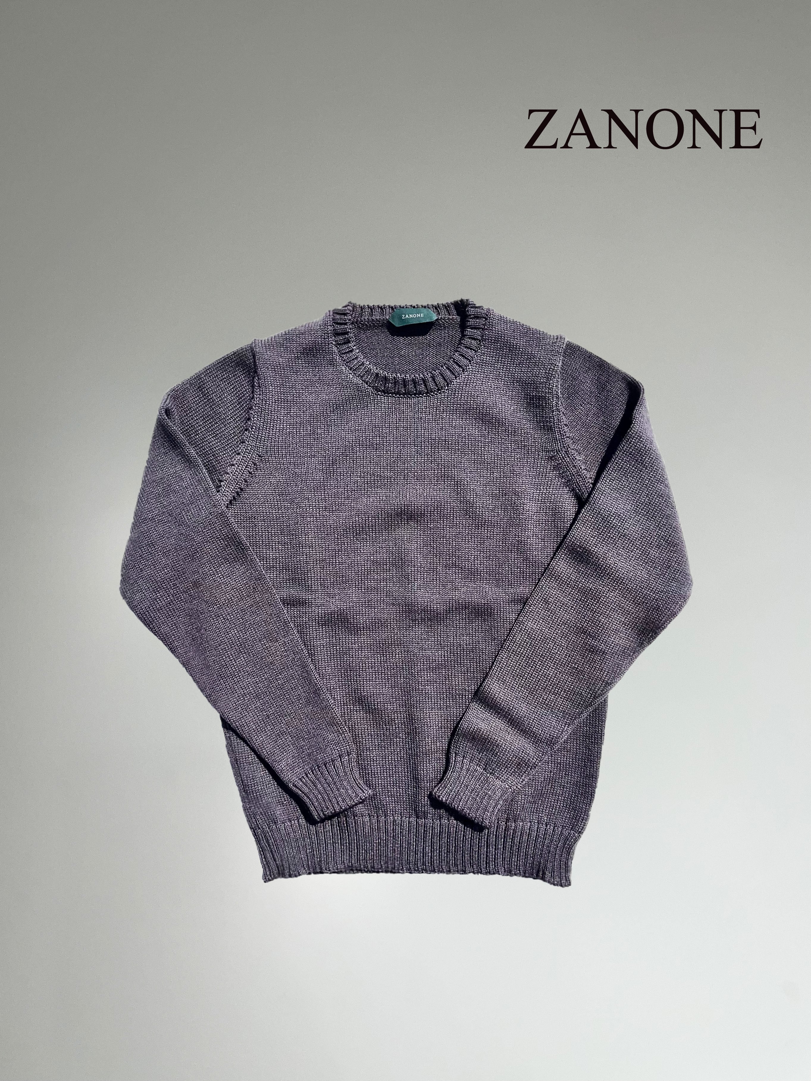 ZANONE（ザノーネ）5ゲージ クルーネックニット GRAY（グレー） | Leone