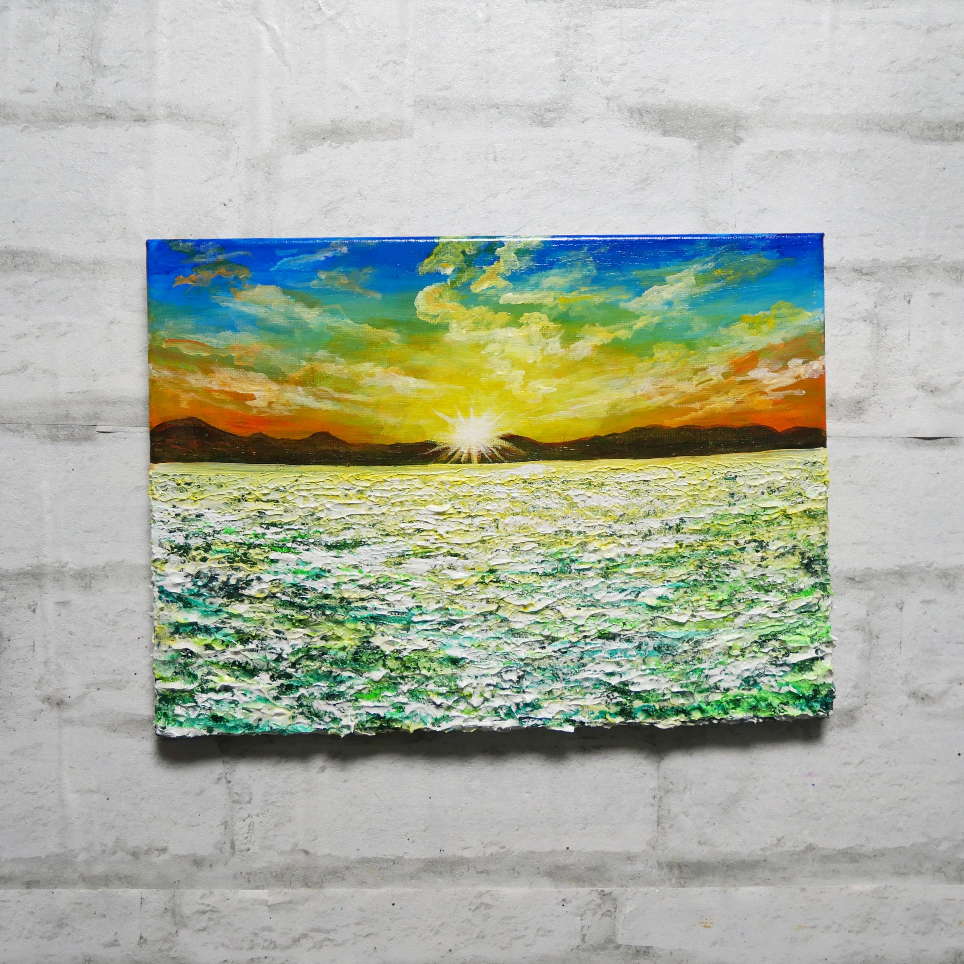 油絵 油彩 油彩画 絵 絵画【ミモザの道】 | HIROSHI1990