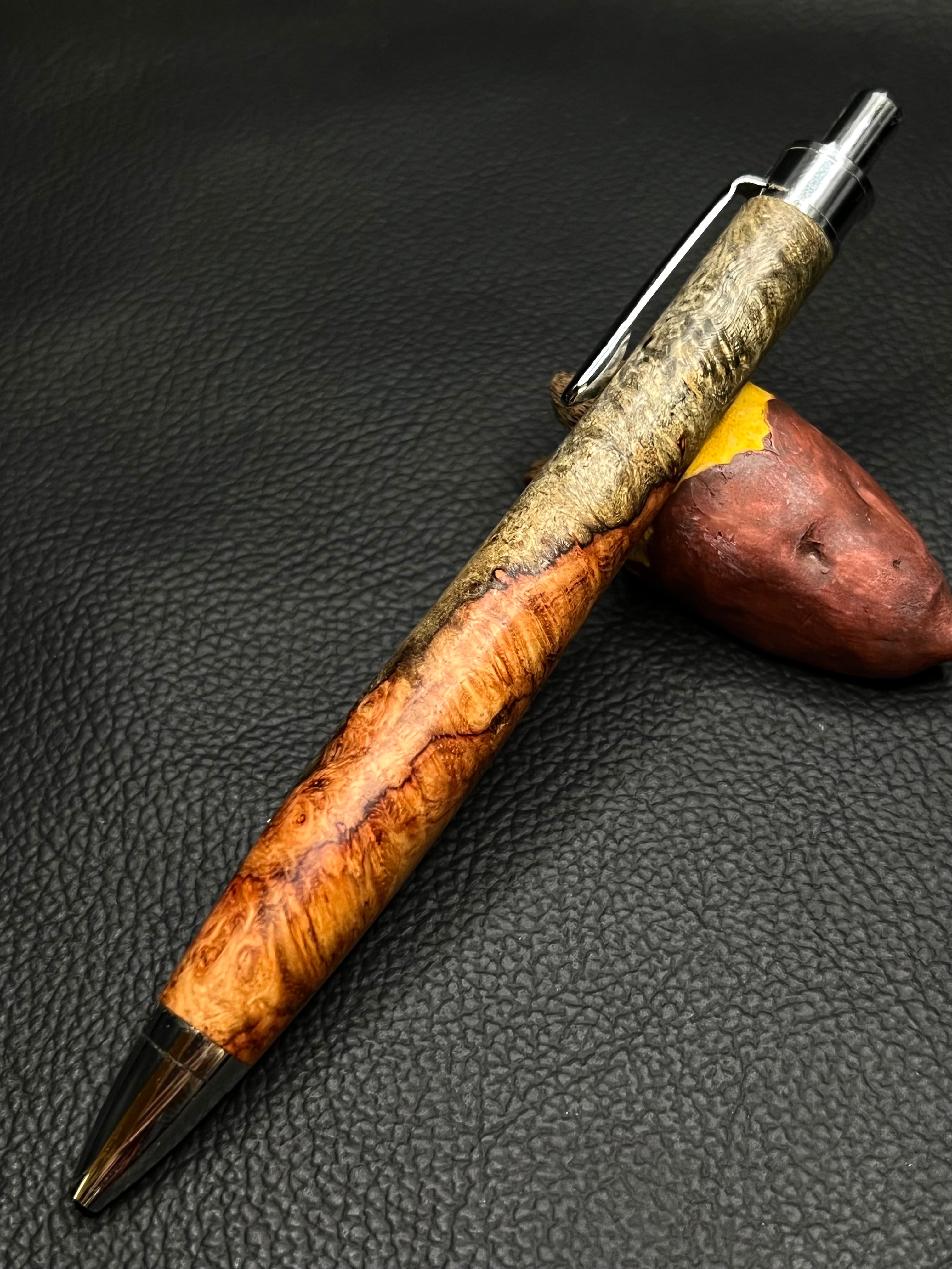 12 極上＋花梨瘤 赤青 ボールペン | こぶた工房