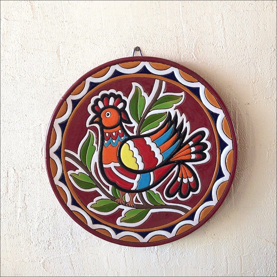 スペイン製 マニゼスプレート (鳥絵柄) 壁掛け飾り皿】 | ALL