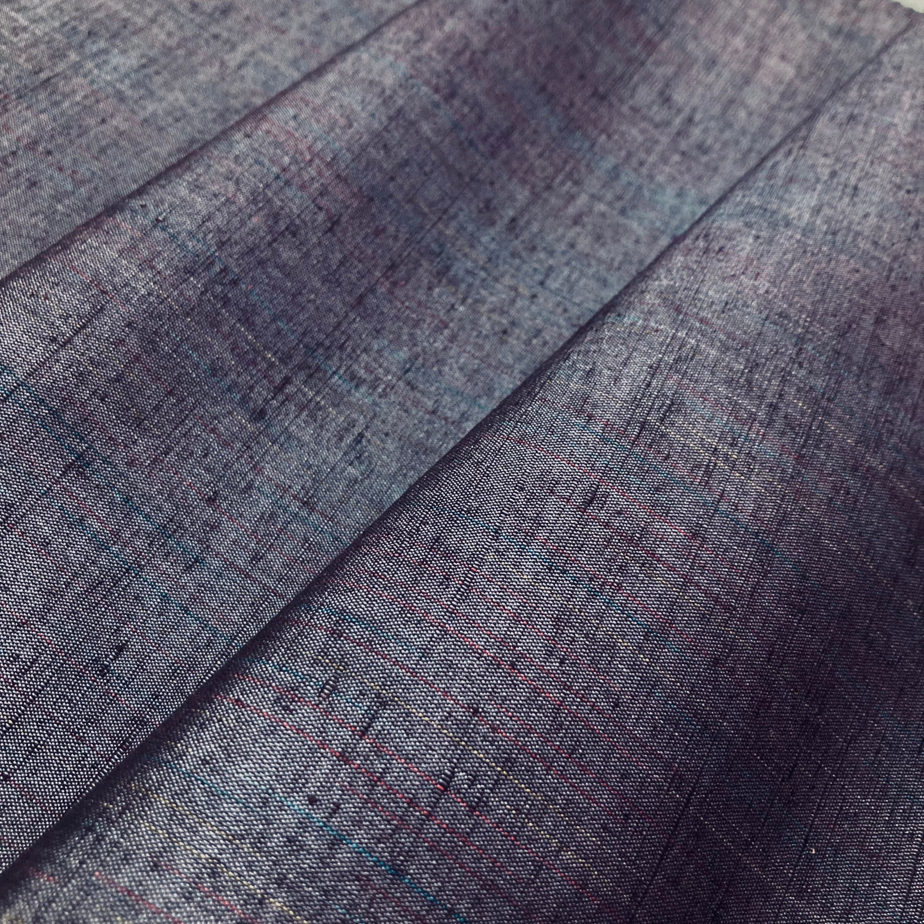 未使用 絹 紬反物 着尺 ダークブルー系 ストライプ 正絹 L15 紬 反物 着物 着尺 選べる 5色 ブロックチェック カジュアル 正絹 浪漫