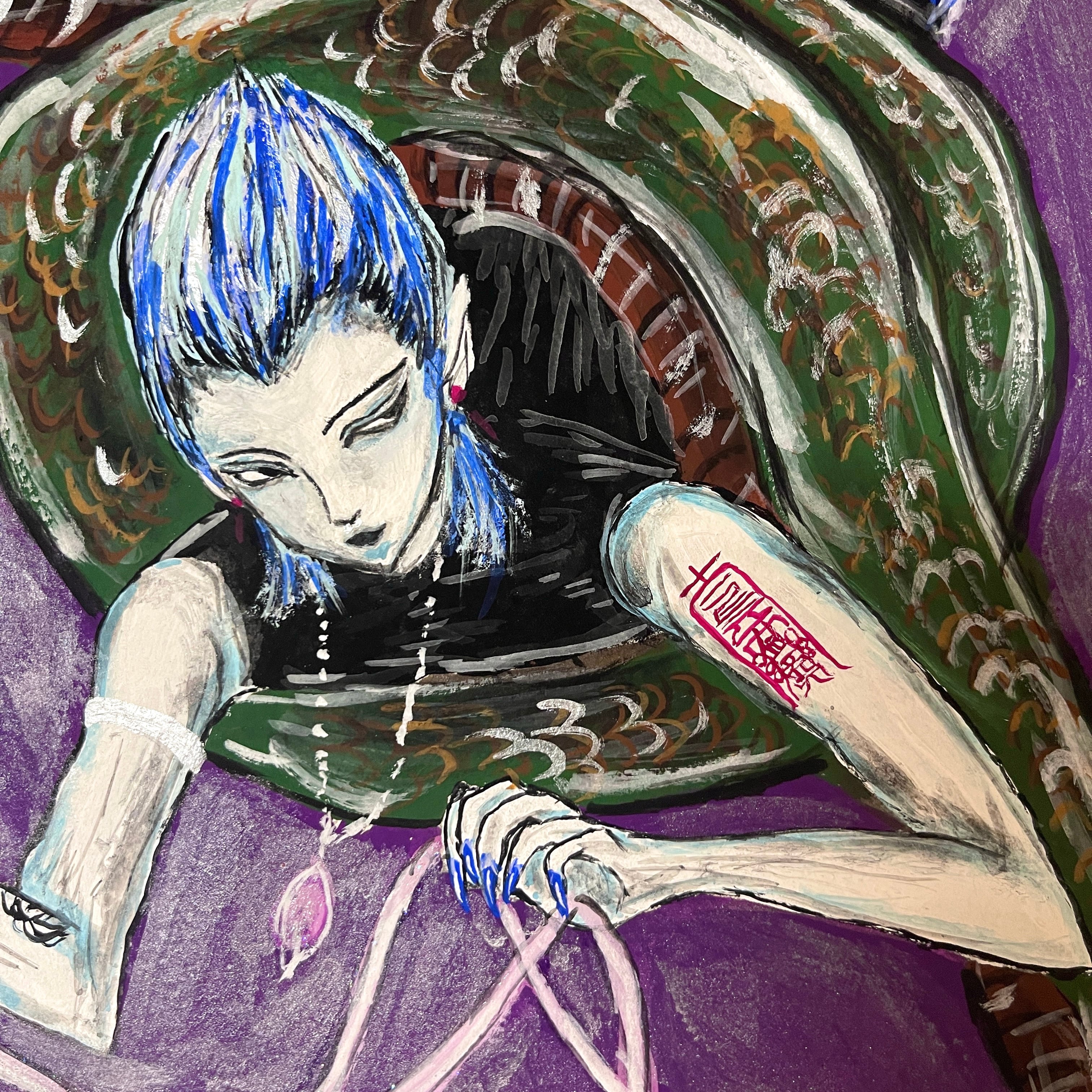 HaRuKi絵「組紐」原画（額縁・マット付き） | HaRuKi組