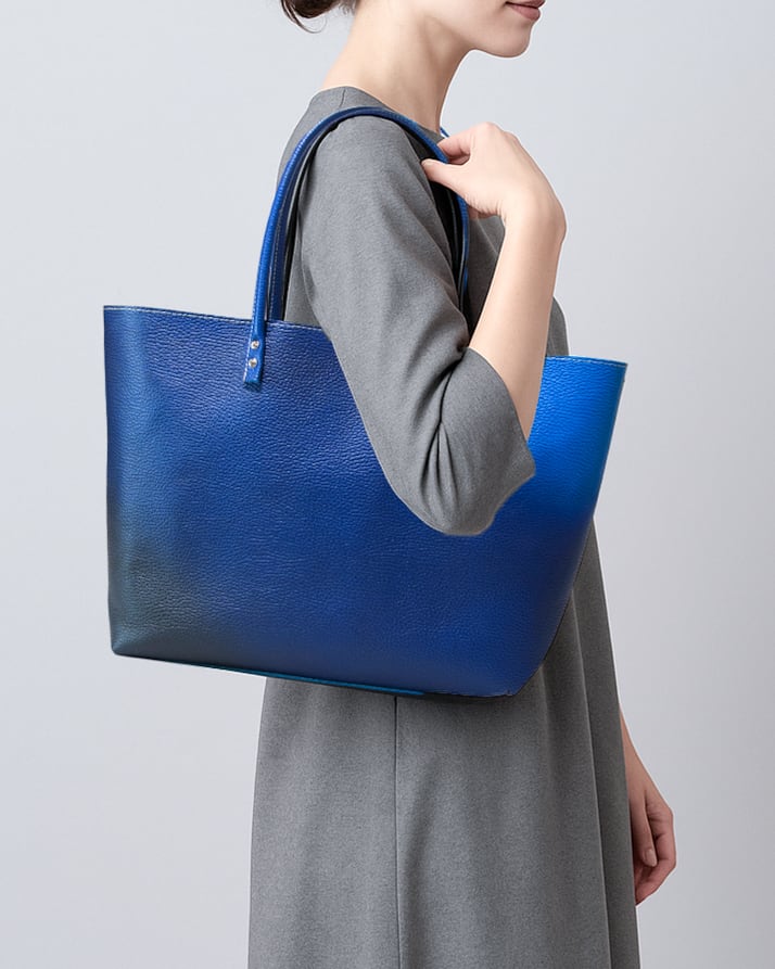 SOMEA brume × CREAM COMPANY harada タンゴブルー レザートートL