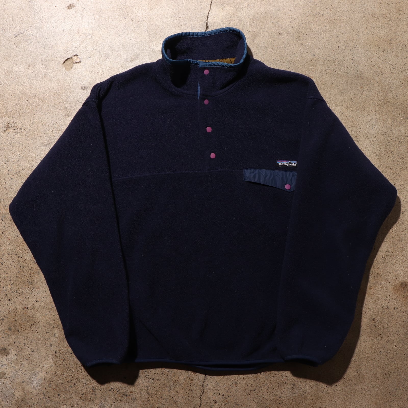 美品 L 米国製 90s ネイビー シンチラ スナップt Patagonia パタゴニア