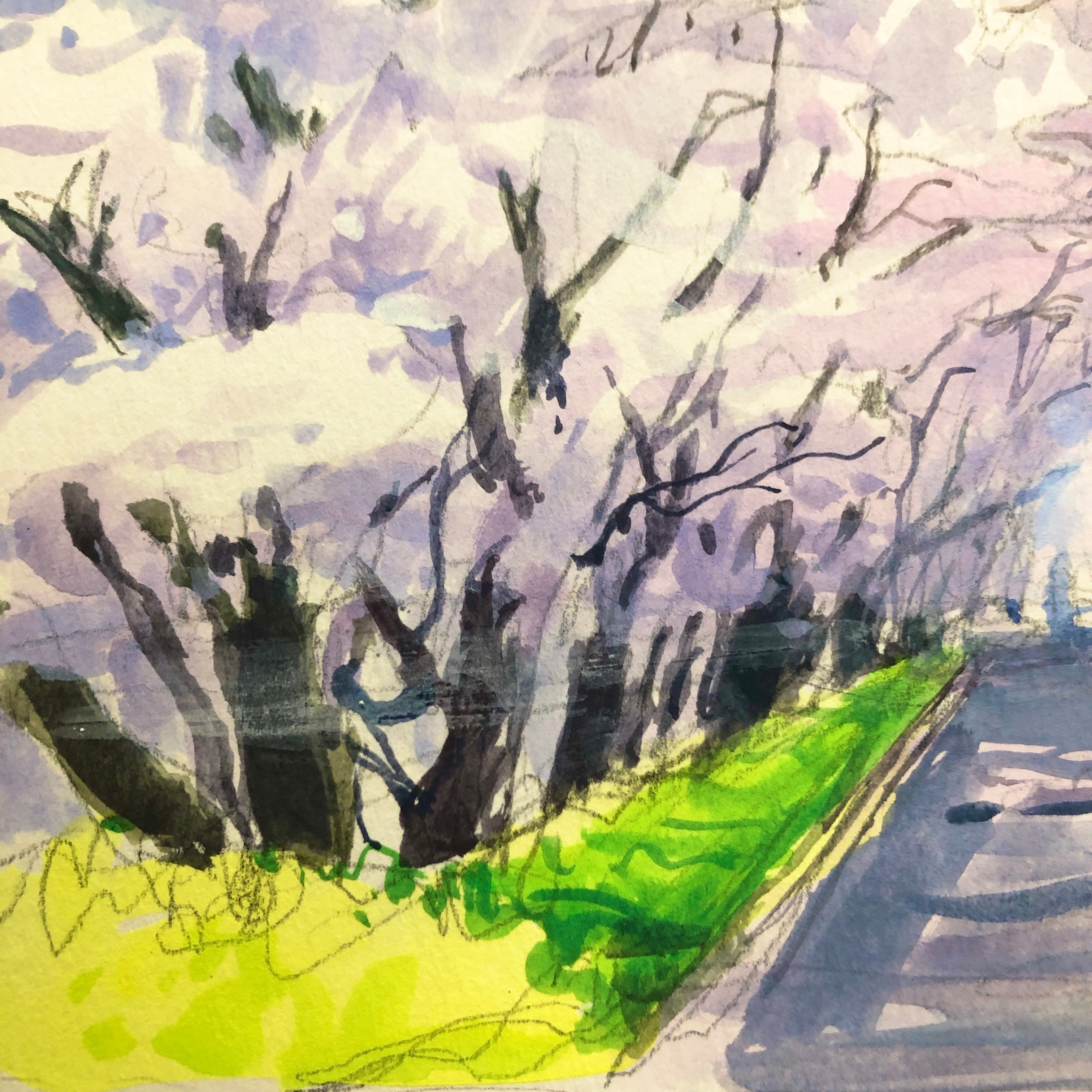 ☆後払い決済OK！ネット限定販売！2025年新作水彩画【新品額付き】桜