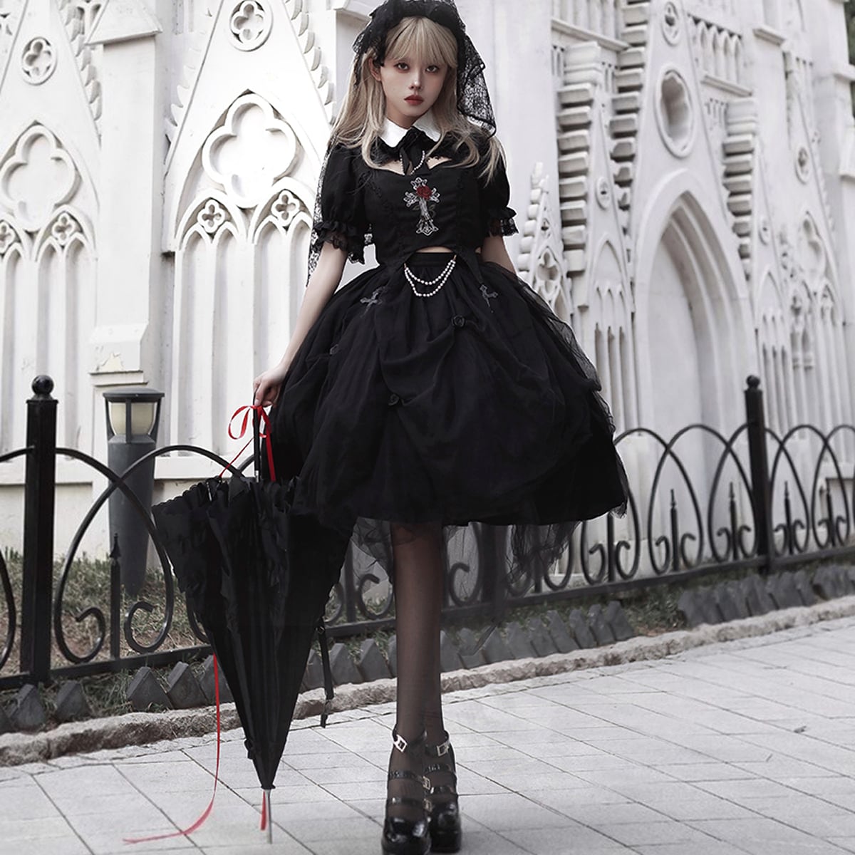 ゴシックローズ刺繍セットアップ | Maiden's Rêve