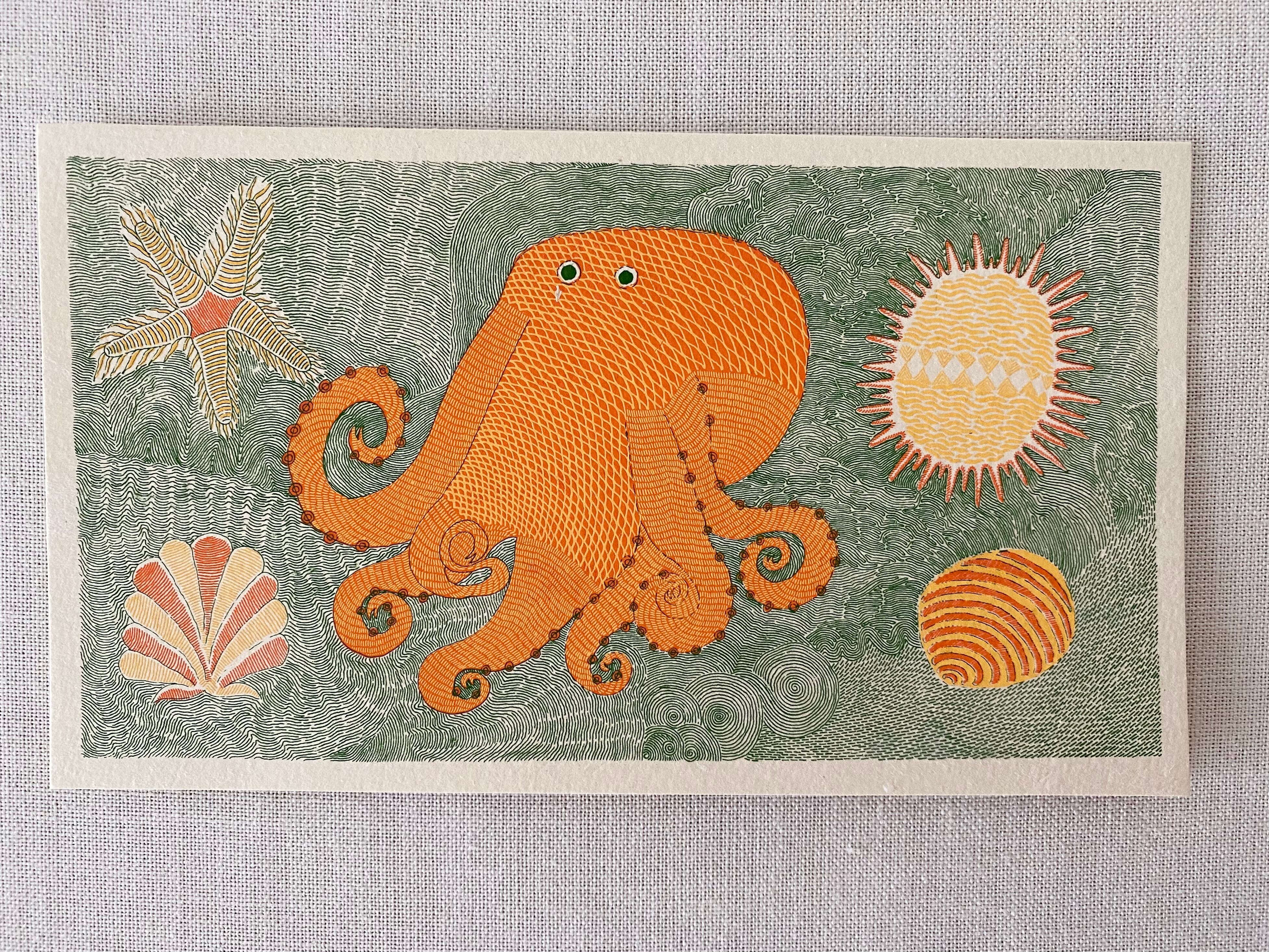 タラブックス メッセージカード「水のいきもの」Tara Books | Herios