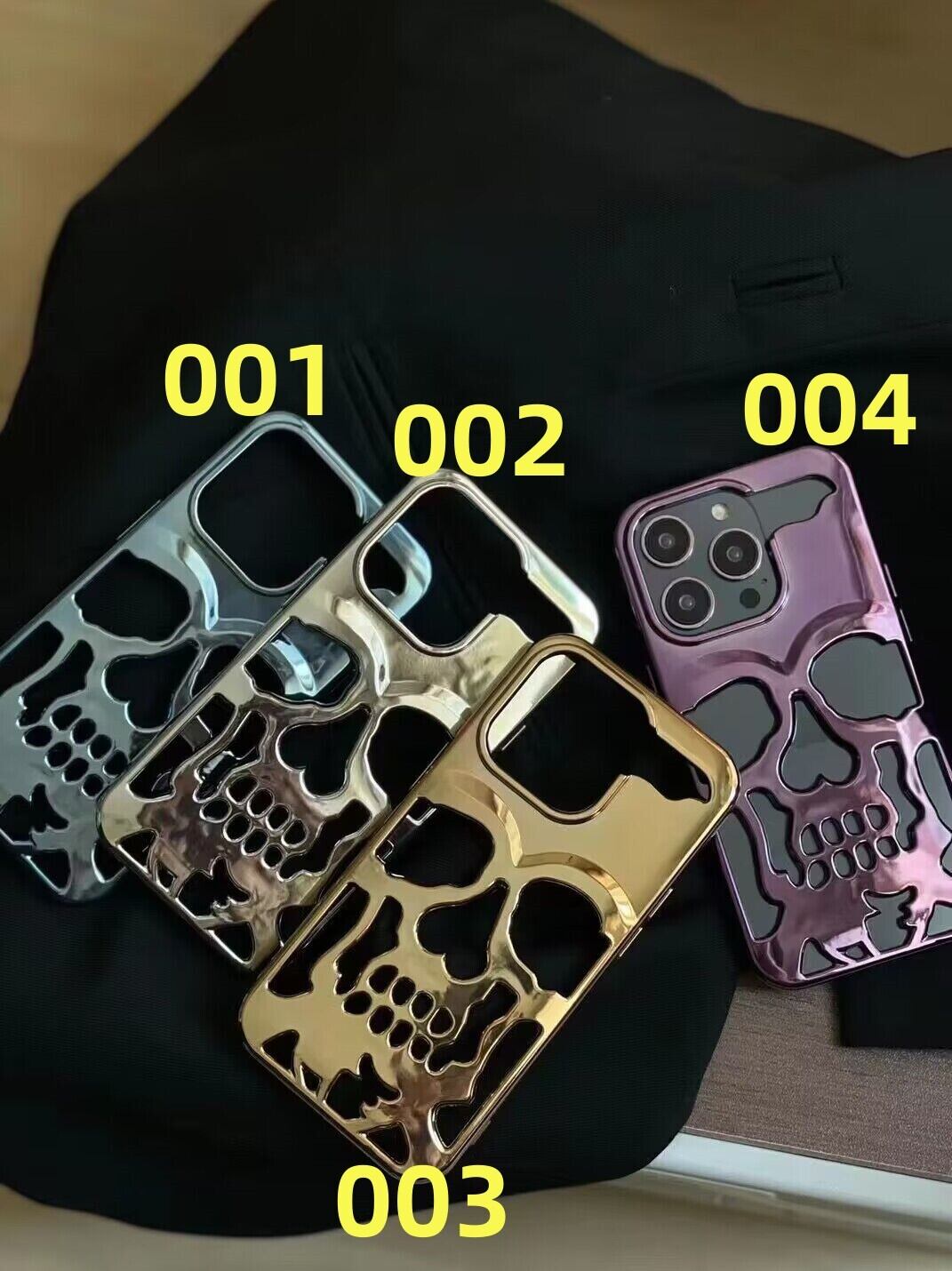 iPhone14 Pro Max 13 12ケース ドクロ 光沢 ヘヴィメタル風 個性