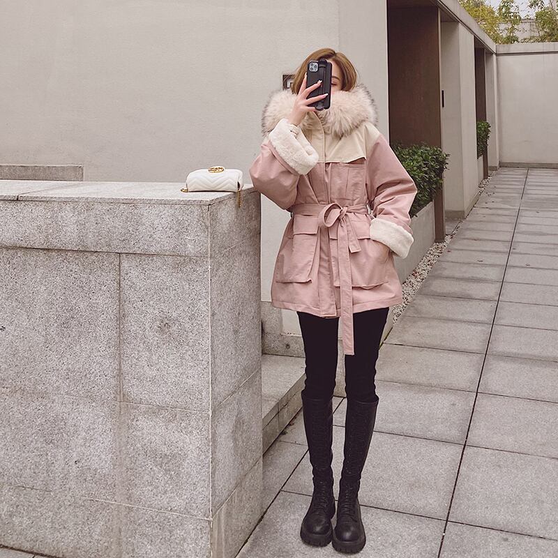 ビッグファー モッズコート コットンジャケット フード付き ジャケット