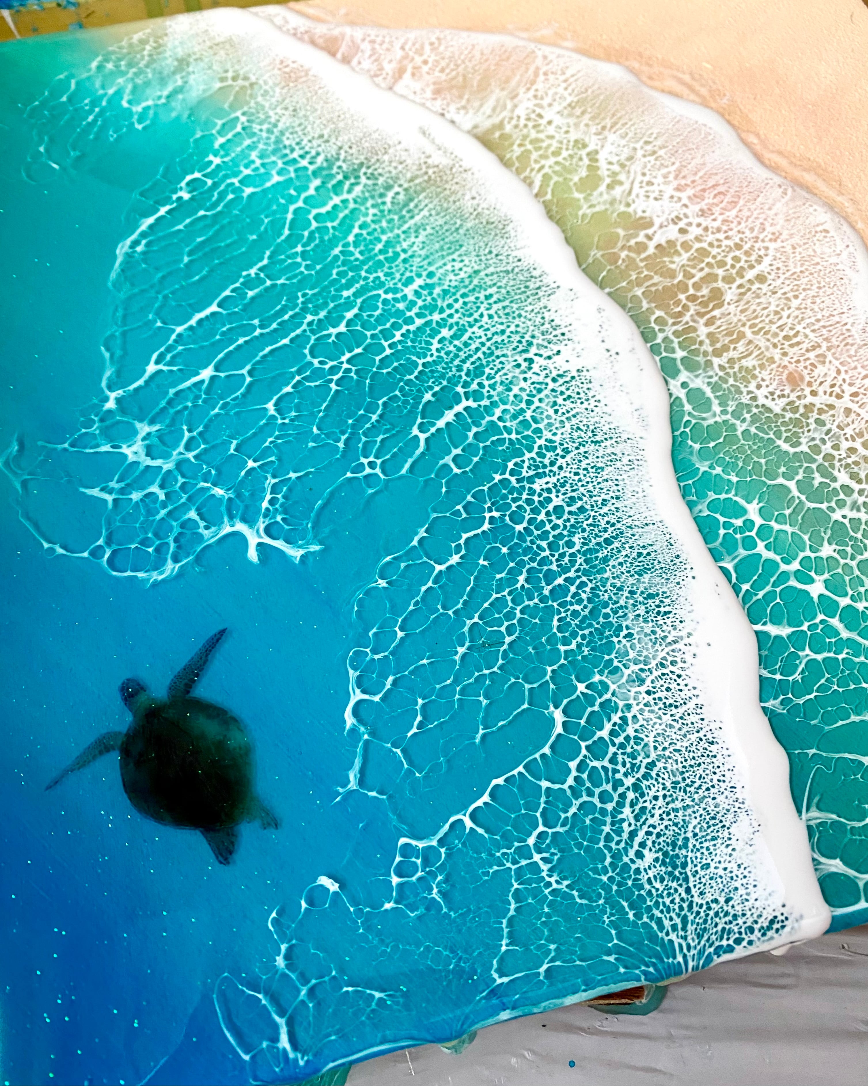 オーシャンレジンアートパネル『ホヌ』 | Shine the Blue(シャインザ