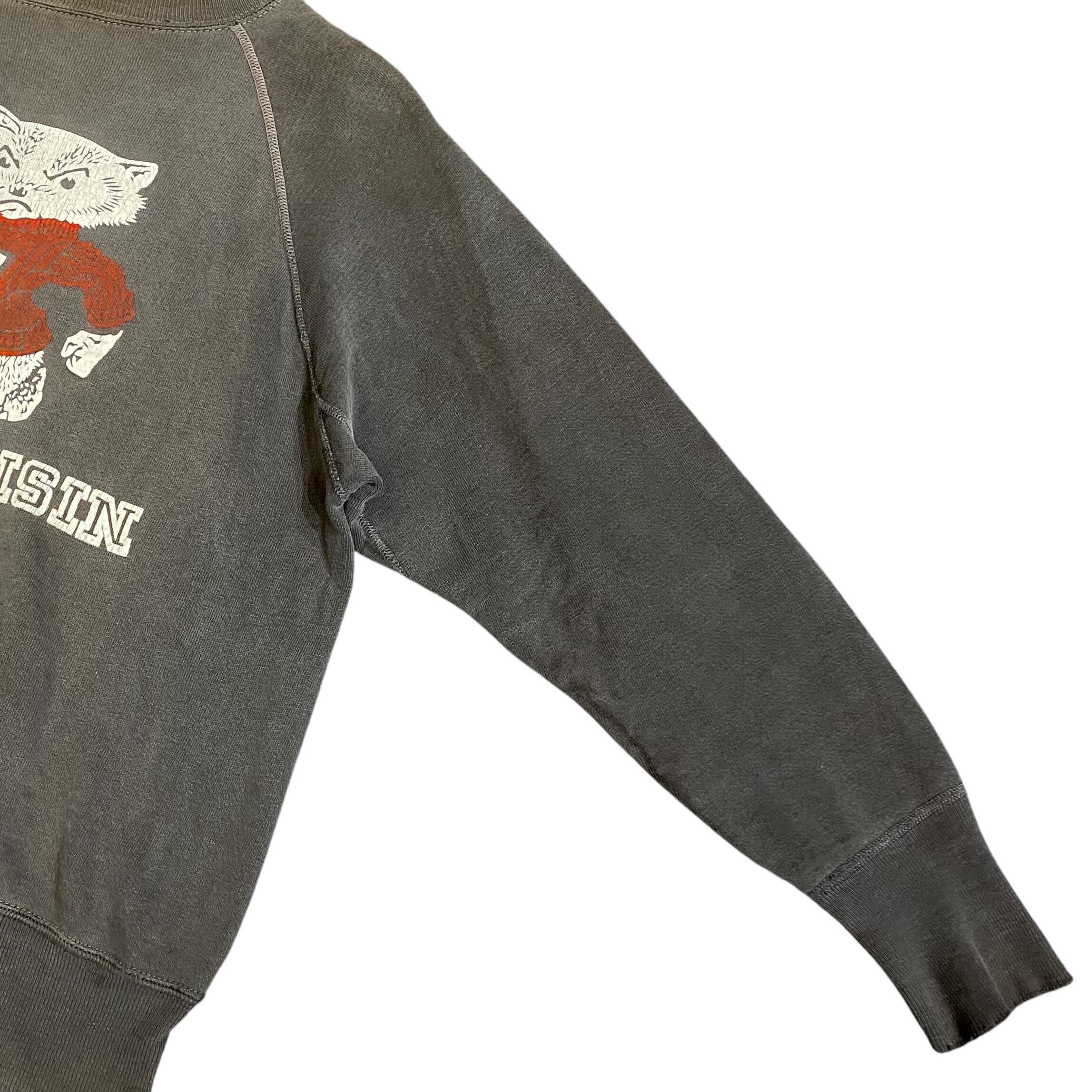 60s Wisconsin ウィスコンシン カラーフロッキー スウェット ブラック