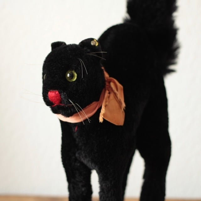 アンティークシュタイフ 黒猫 トムキャット Black Tom Cat 22cm | .usagi