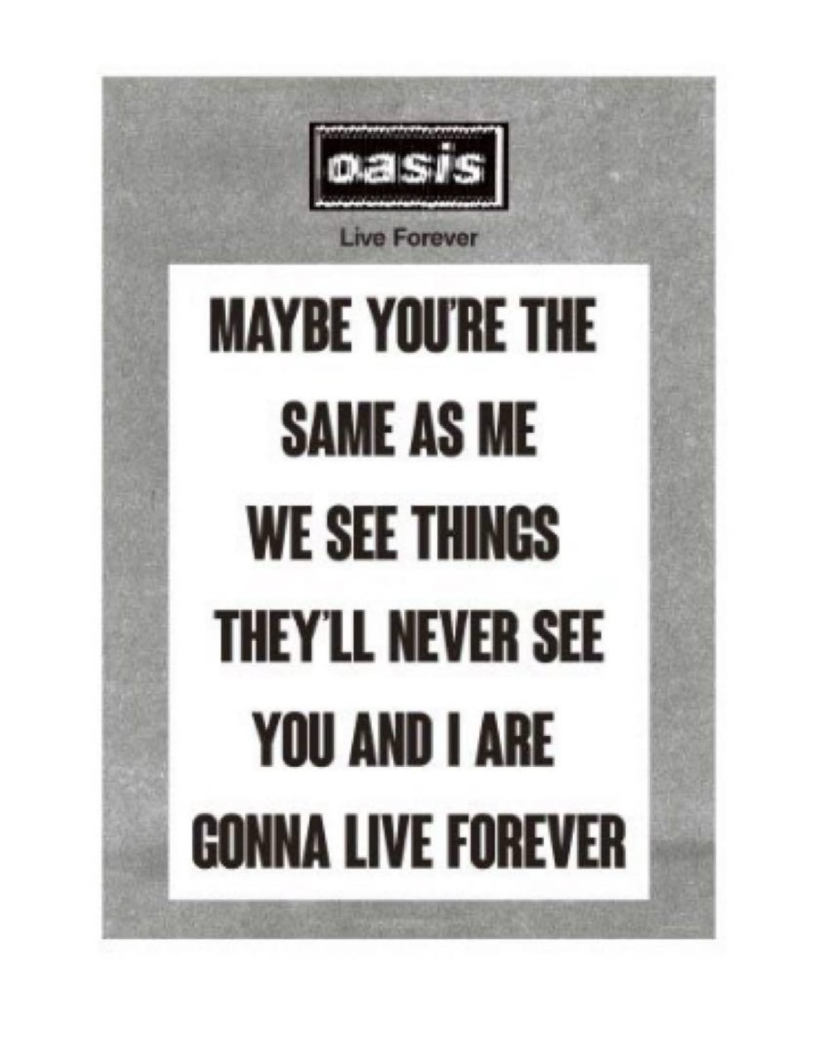 oasis 30周年特別展 会場限定ポスター Live Forever | 東京古着日和