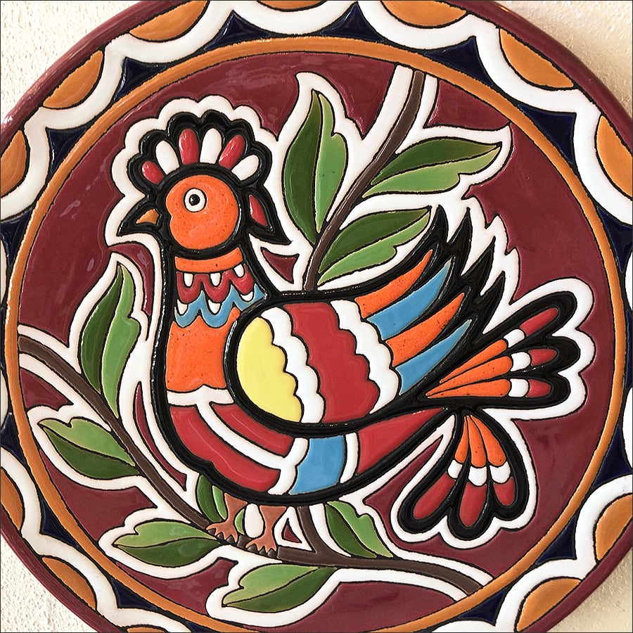 スペイン製 マニゼスプレート (鳥絵柄) 壁掛け飾り皿】 | ALL