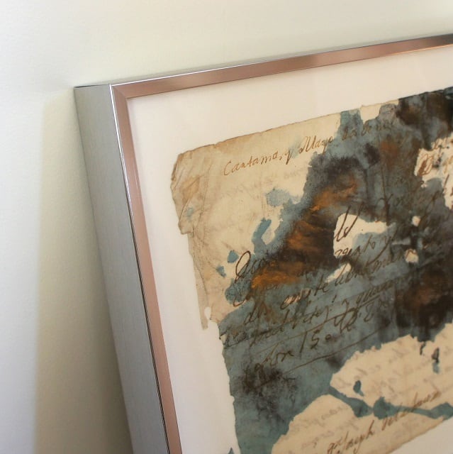 無題」 古い紙にアクリル * 現代美術 アート作品 抽象画 アンティーク