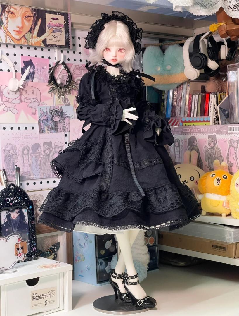 即納 BJD ディーラー製 ドール服 洋服 1/4サイズ MDD 黒ドレス doll