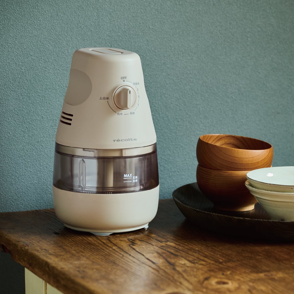 レコルト コンパクト精米機 / クリームホワイト RRP-1 (W) | レコルト