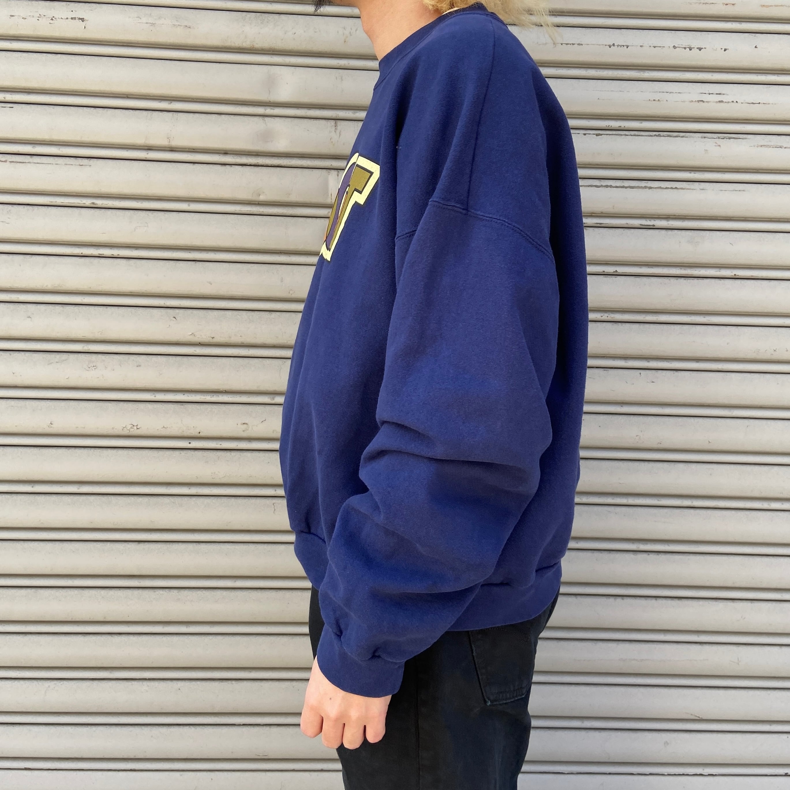 90s USA製 NIKE 銀タグ ロゴスウェット ネイビー L ナイキ | 古着屋 Uan