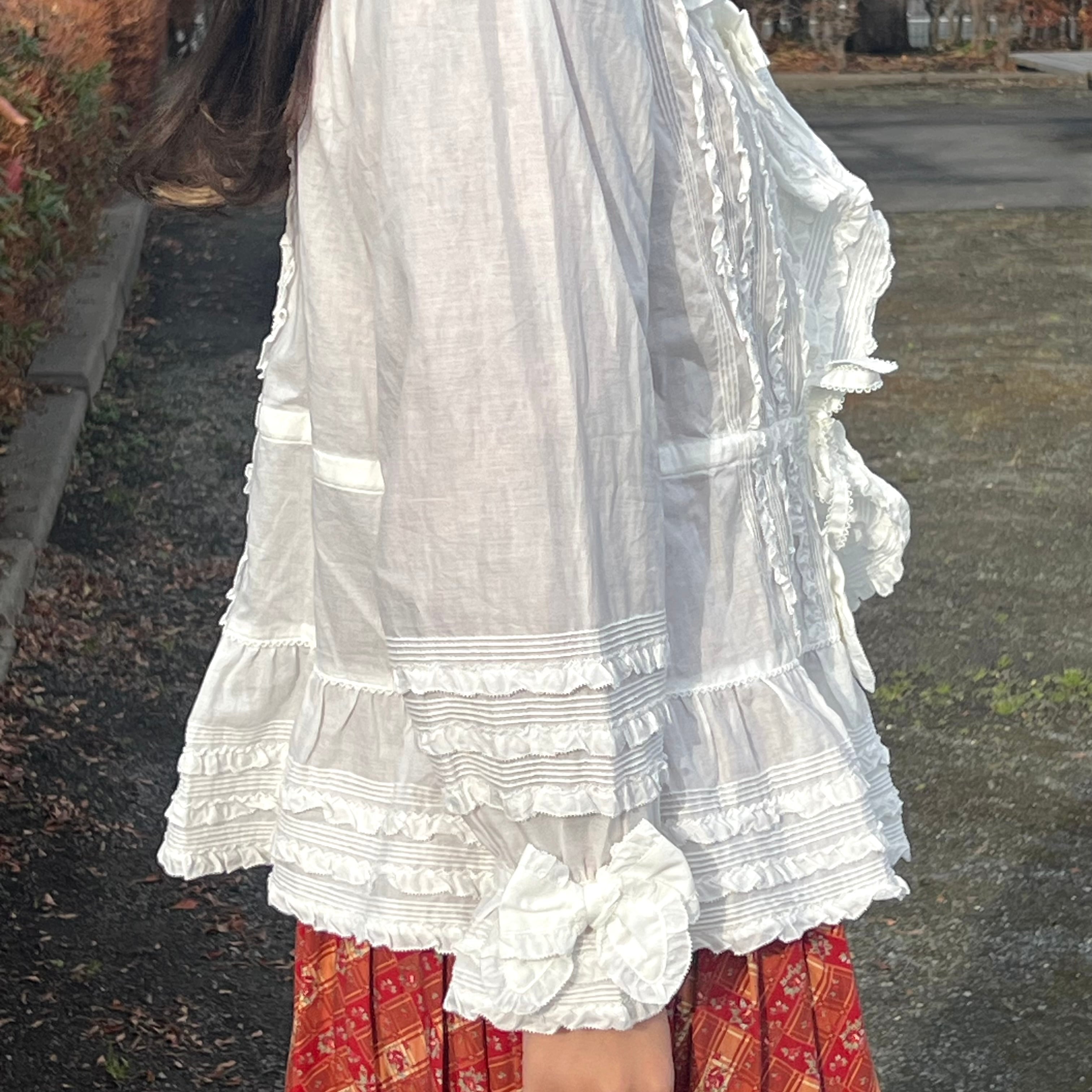 PINKHOUSE フリルいっぱいローンオーバーブラウス | ピンクハウス古着