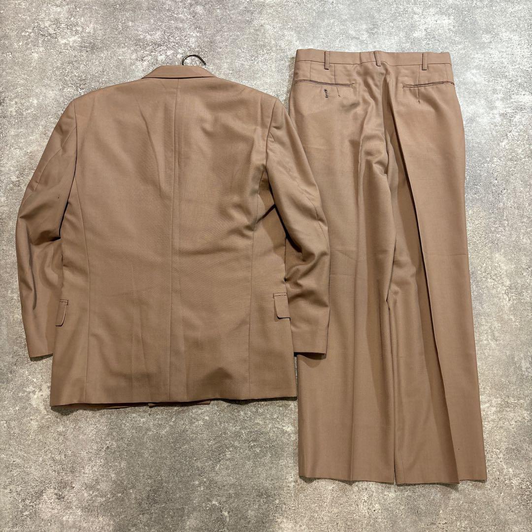 90s ヴィンテージ スーツ ダブル セットアップ 成人式vol.108 茶色 | Flog.