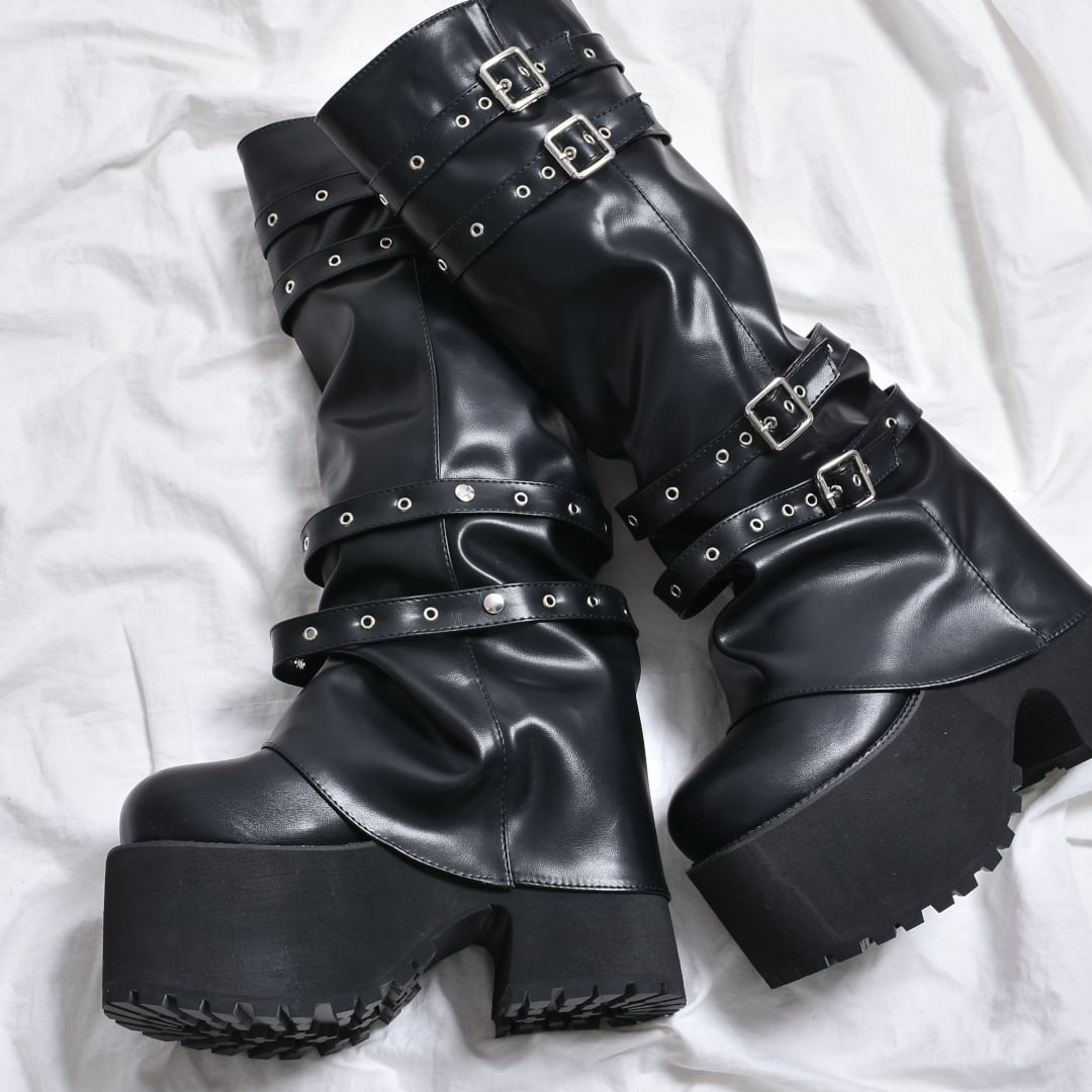4ベルトルーズカバー厚底ロングブーツ | VOLCAN&APHRODITE